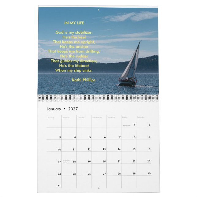 Dikt av månadskalendern kalender (Jan 2027)