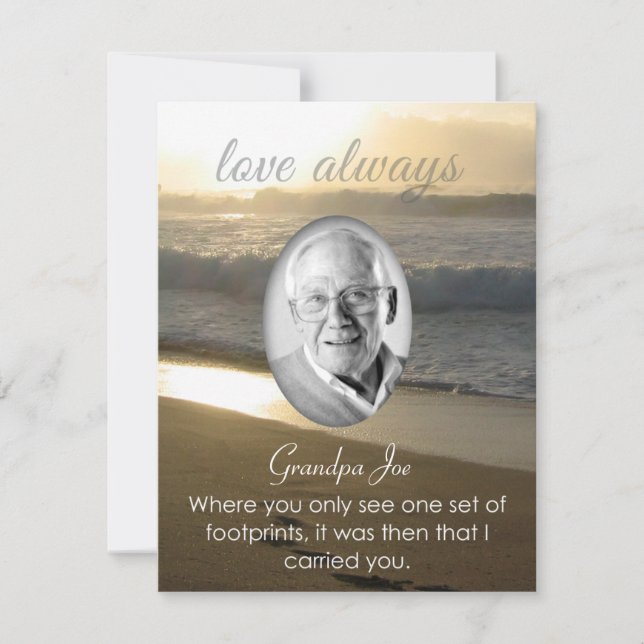 Dikt Avslitningsavtryck för Beach Memorial Annound Inbjudningar (Framsida)