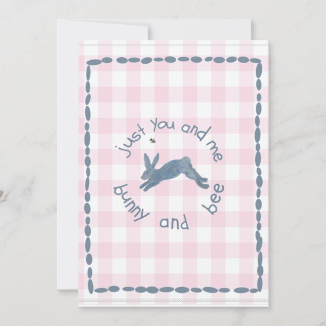 Dikt Bunny Bee Bunnies Bees Baby Inbjudningar (Framsida)