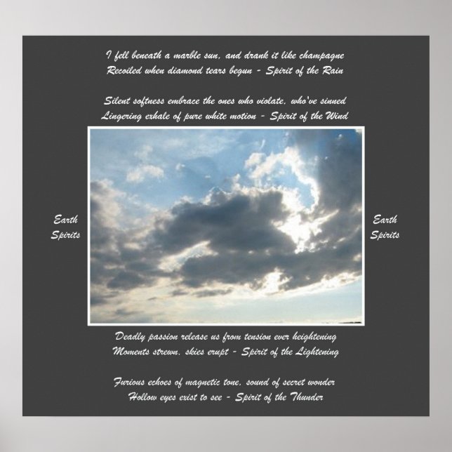 Dikt *Earth Spirits* Poster (Framsidan)