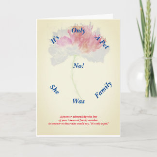 Dikt Female Pet Loss Loss-syndrom med infällt kort