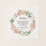 Dikt Flower Girl Blommigt Midsommar Sjal<br><div class="desc">Ge din blomma med den här söta keepsakskarven med namn, namn och en spännande dikt omgiven av en andedräkt av rosa och persikofärgade blommor som matchar vår Midsommar blommigt bröllop. Dikt säger: "I dag håller du en basket av blommor, en dag blir det en bukett. Här är något gammalt att...</div>