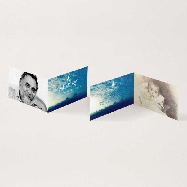 Dikt för begravning av minnesmoln kort (In- och utsida)