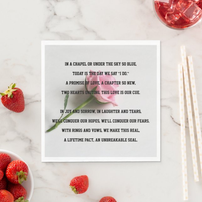 Dikt för bröllopsdag pappersservett (Insitu)