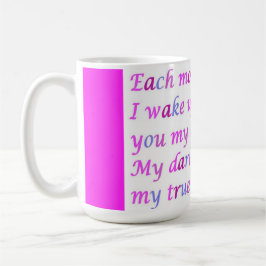 Dikt för ett älskat skript av blandat färg finare kaffemugg