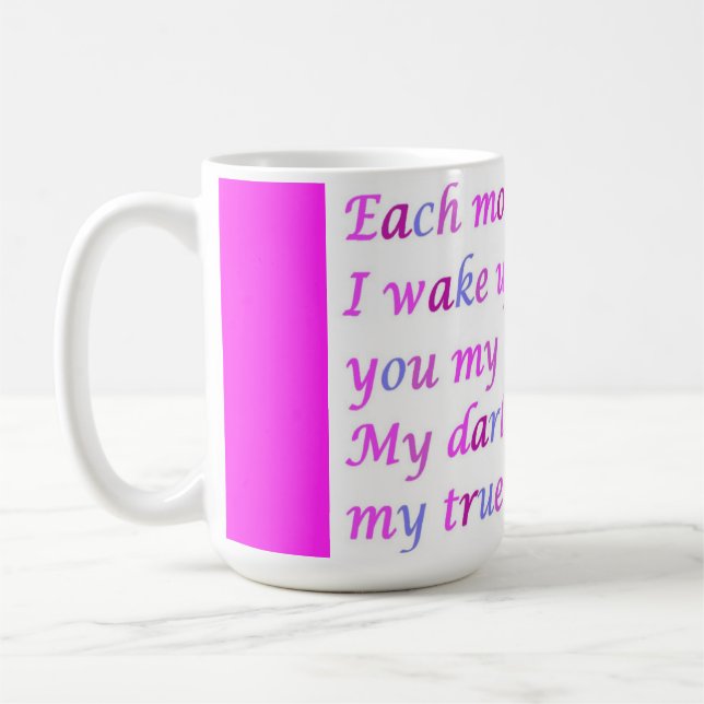 Dikt för ett älskat skript av blandat färg finare kaffemugg (Vänster)