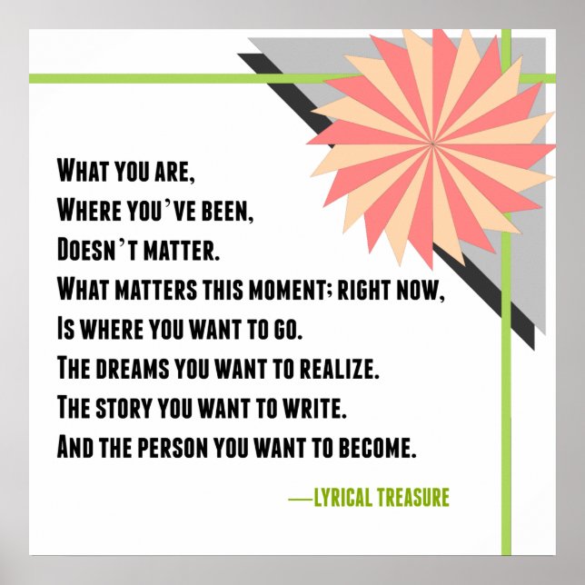 Dikt för inspirationsförändring av lyriska skatter poster (Framsidan)