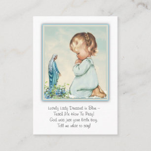 Dikt för katolsk Vintage, svart, Junggin Mary Visitkort