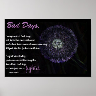 Dikt för livsoffert, dålig dag med kreativ-blomma poster