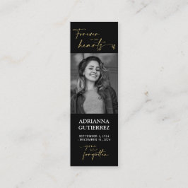 Dikt för minsta skript i svartvitt och Guld Mini Visitkort