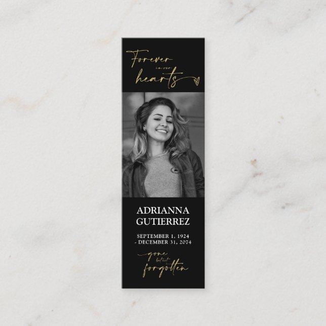 Dikt för minsta skript i svartvitt och Guld Mini Visitkort (Framsida)