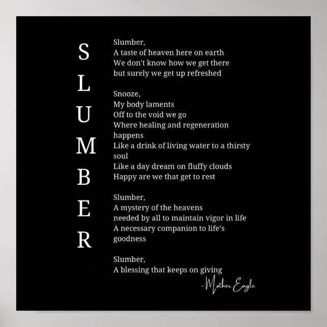 Dikt för sömndrömmar poster väggkonst (Framsidan)