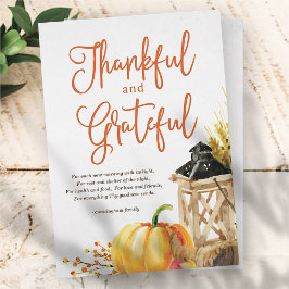 Dikt för vattenfärg Pumpkin Cornucopia Thanksgivin Julkort