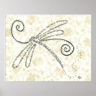Dikt i form av en dragonfly poster