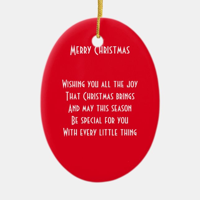 Dikt Julgransprydnad Keramik (Framsidan)