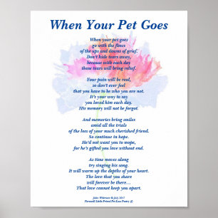 Dikt: Male Pet Loss Loss-sympati FL Poster Matte