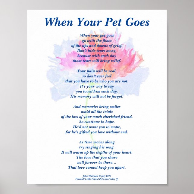 Dikt: Male Pet Loss Loss-sympati FL Poster Matte (Framsidan)