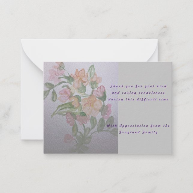 dikt medkänsla tack anteckningskort (Framsida)