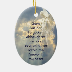 Dikt Memorial Keepsakangel Himmel Clouds Julgransprydnad Keramik
