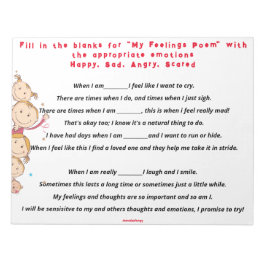 Dikt Mina egenskaper fyller i blankt Anteckningsblock