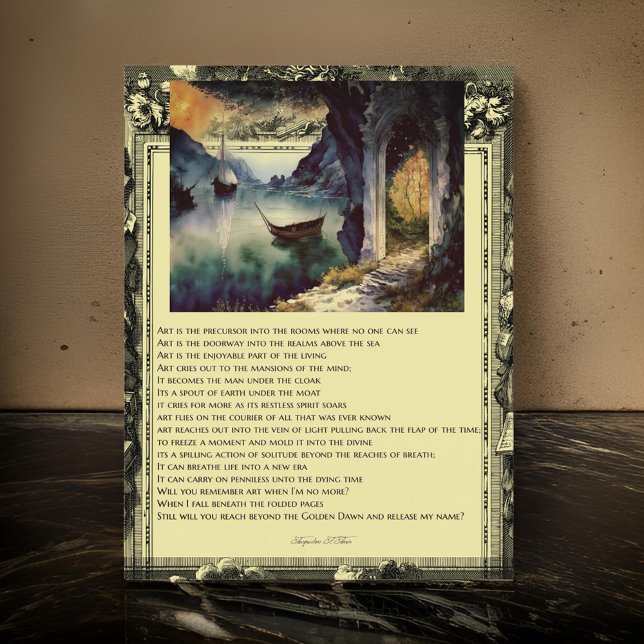 Dikt on Art Boats Vatten Pond Vykort (Skapare uppladdad)