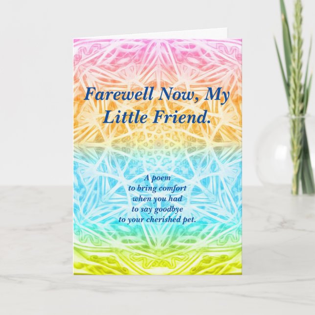 Dikt: Pet-förlustsympati, POBY, Foldad Hälsning Kort (Framsida)