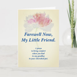 Dikt: Pet Loss Loss Sympathy FLST Foldat Hälsning Kort