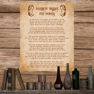 Dikt Rainbow Bridge for Horses Sympathy Poster