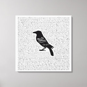 Dikt Raven Complete av Edgar Allan Poe 12x12 Canvastryck