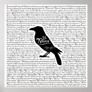 Dikt Raven Complete av Edgar Allan Poe Poster