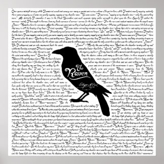 Dikt Raven Complete av Edgar Allan Poe Poster