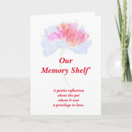 Dikt: Speciella minnen från ett sällskapsdjur, ett Kort