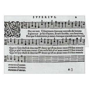 Dikt till musik av Jean Antoine de Baif Hälsningskort