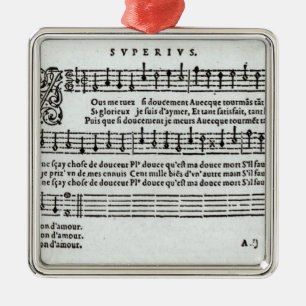 Dikt till musik av Jean Antoine de Baif Julgransprydnad Metall