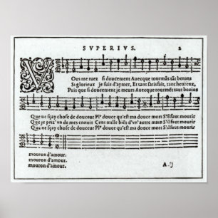 Dikt till musik av Jean Antoine de Baif Poster