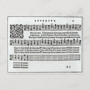 Dikt till musik av Jean Antoine de Baif Vykort