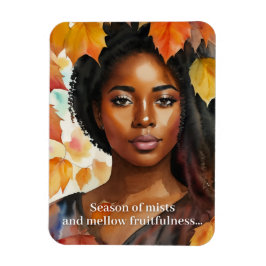 Dikt Watercolor Autumn Black Woman Art Keats Magnet