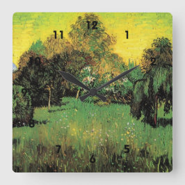Diktarens trädgård av Vincent van Gogh. Fyrkantig Klocka