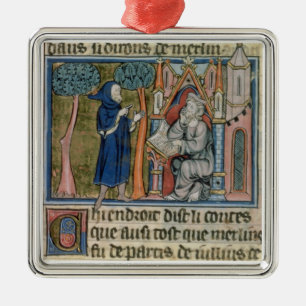 Diktat för Ms ram 95 f.268 Merlin berättelsen ti Julgransprydnad Metall