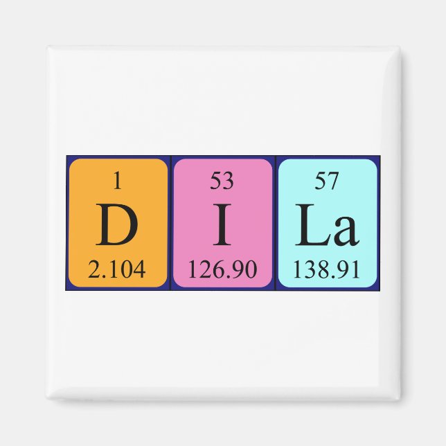 Dila periodiskt bord namn magnet (Framsidan)