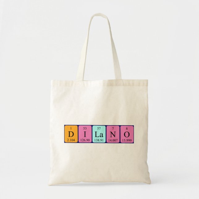 Dilano Periodisk påse bord namn Tygkasse (Framsidan)