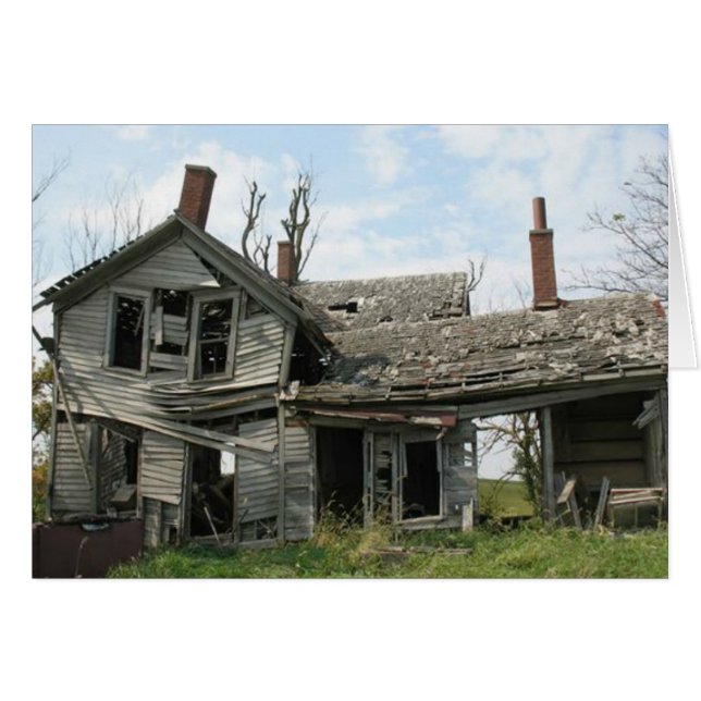 Dilapidat farm hälsningskort (Framsidan Horizontal)