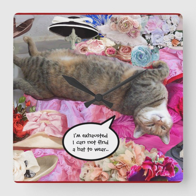 Dilemma of Princess Tatus Cat Fyrkantig Klocka (Framsida)