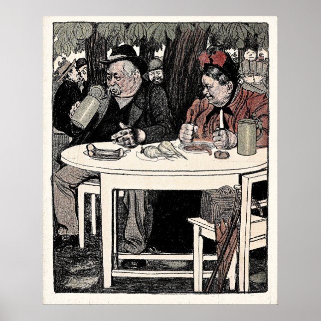 Dilemma - Vintage tyskt konsttryck Poster (Framsidan)