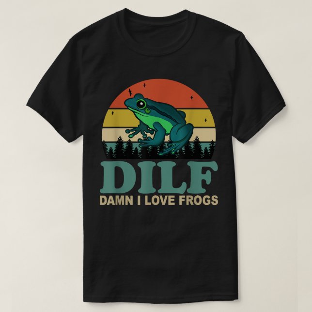 DILF-Fan i Kärlek Frogs Funny Sutning Frog-Amphibi T Shirt (Design framsida)