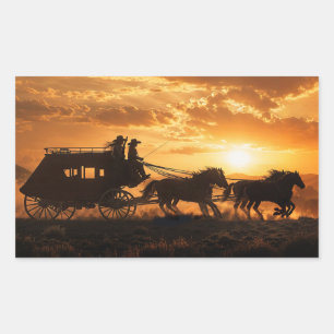 Diligens Country Western Hagelbössa Rektangulärt Klistermärke