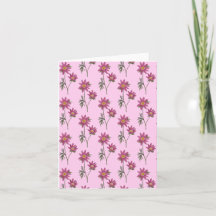 Dill Daisy Hälsning Card Rosa Mönster