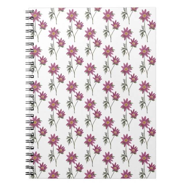 Dill Daisy Notebook White Mönster Anteckningsbok (Framsidan)