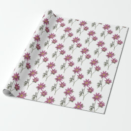 Dill Daisy Wrapping Papper White Mönster Presentpapper