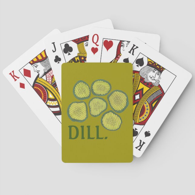 DILL-Grönt (Deal) Pickle Chip-kosher Pickles Spel Kort (Baksidan)